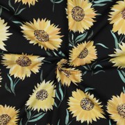 FINE POPLIN DIGITAL SUNFLOWERS BLACK (thumbnail) #3
