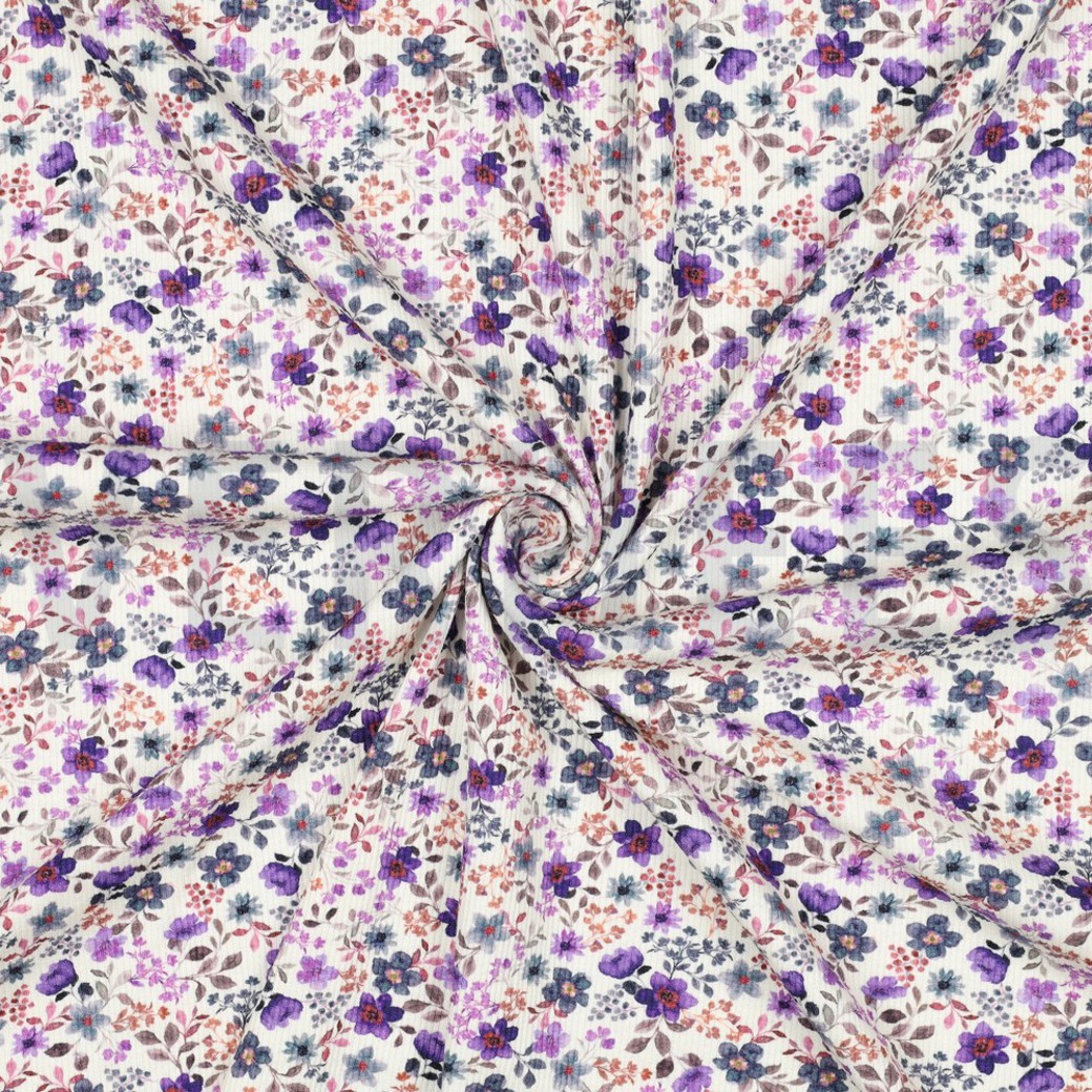 RIB JERSEY DIGITAL FLOWERS PURPLE #3