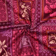 COTTON SATIN PATCHWORK FLOWERS FUCHSIA (thumbnail) #3