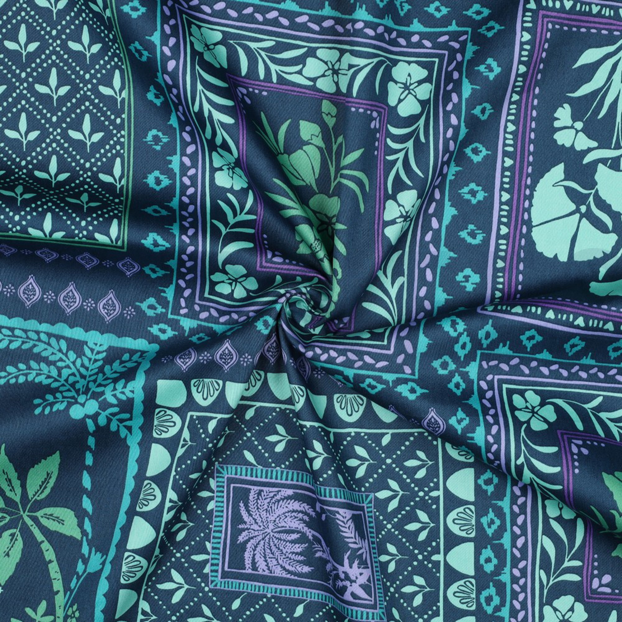 COTTON SATIN PATCHWORK FLOWERS PETROL (high resolution) #3