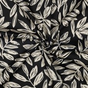 COTTON SATIN LEAVES BLACK (thumbnail) #3