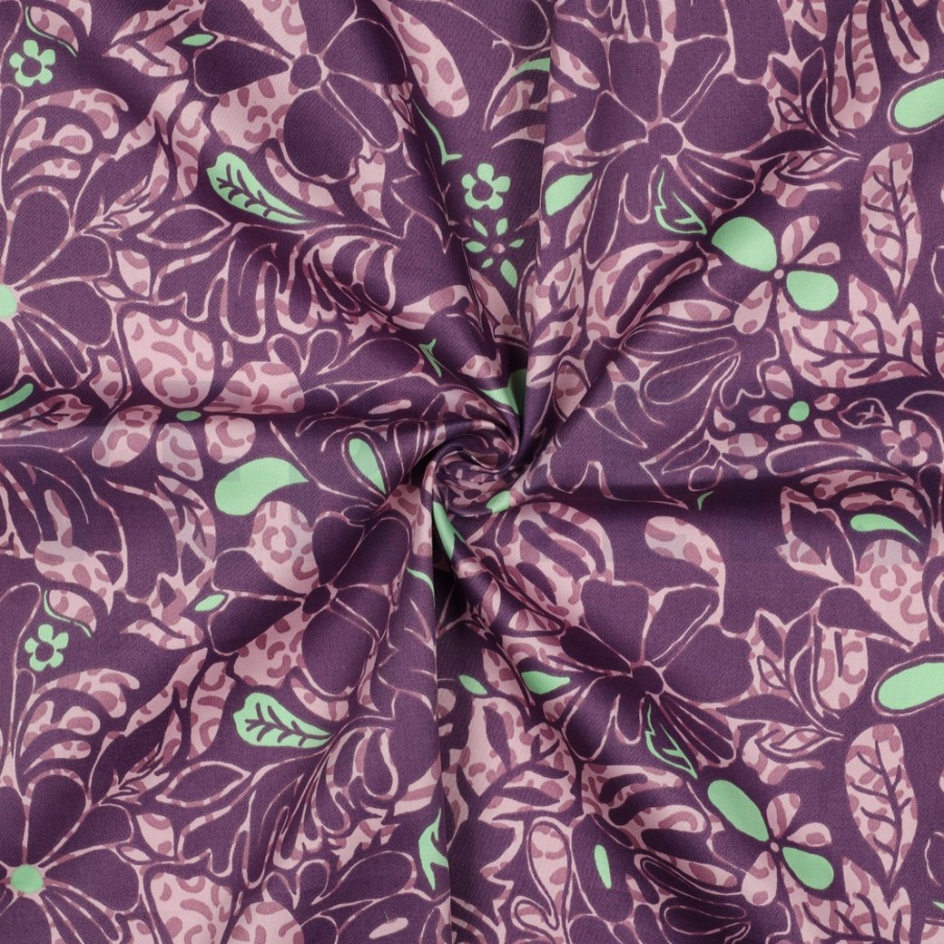 COTTON SATIN FLOWERS PURPLE #3