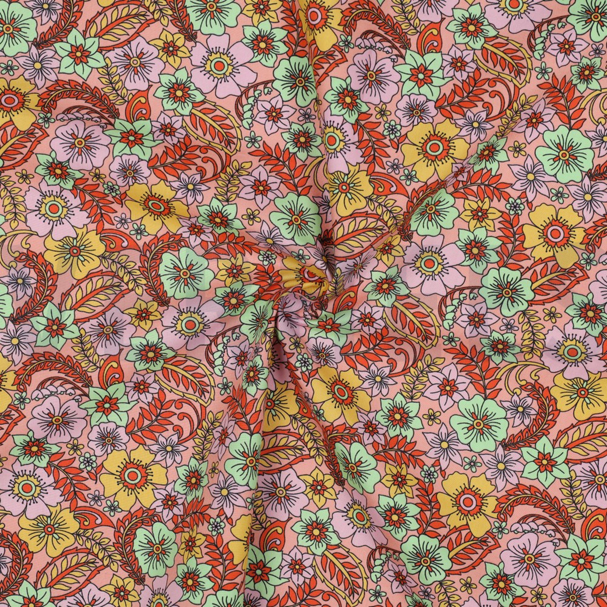 FINE POPLIN FLOWERS PEACH (high resolution) #3