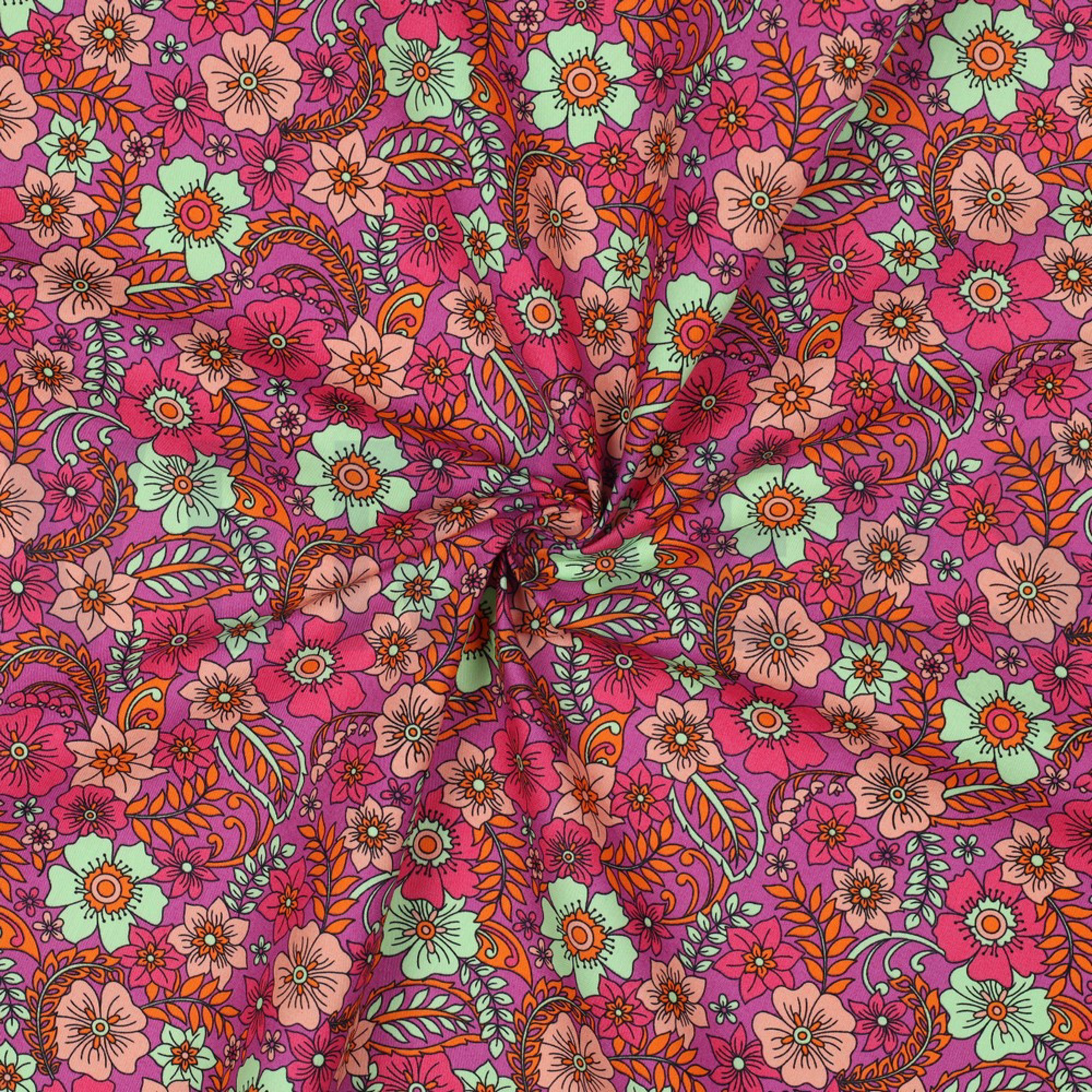 FINE POPLIN FLOWERS FUCHSIA (high resolution) #3