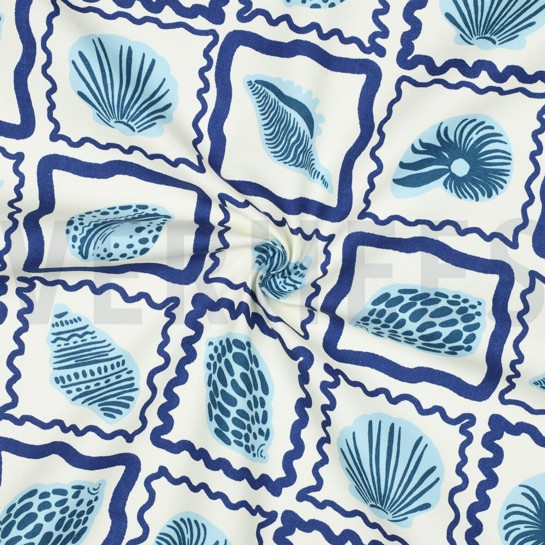 TOILE DÉCORATION COQUILLAGES BLANC CASSÉ #7