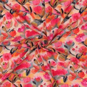 LENZING ECOVERO DIGITAL FLOWERS PEACH (thumbnail) #3