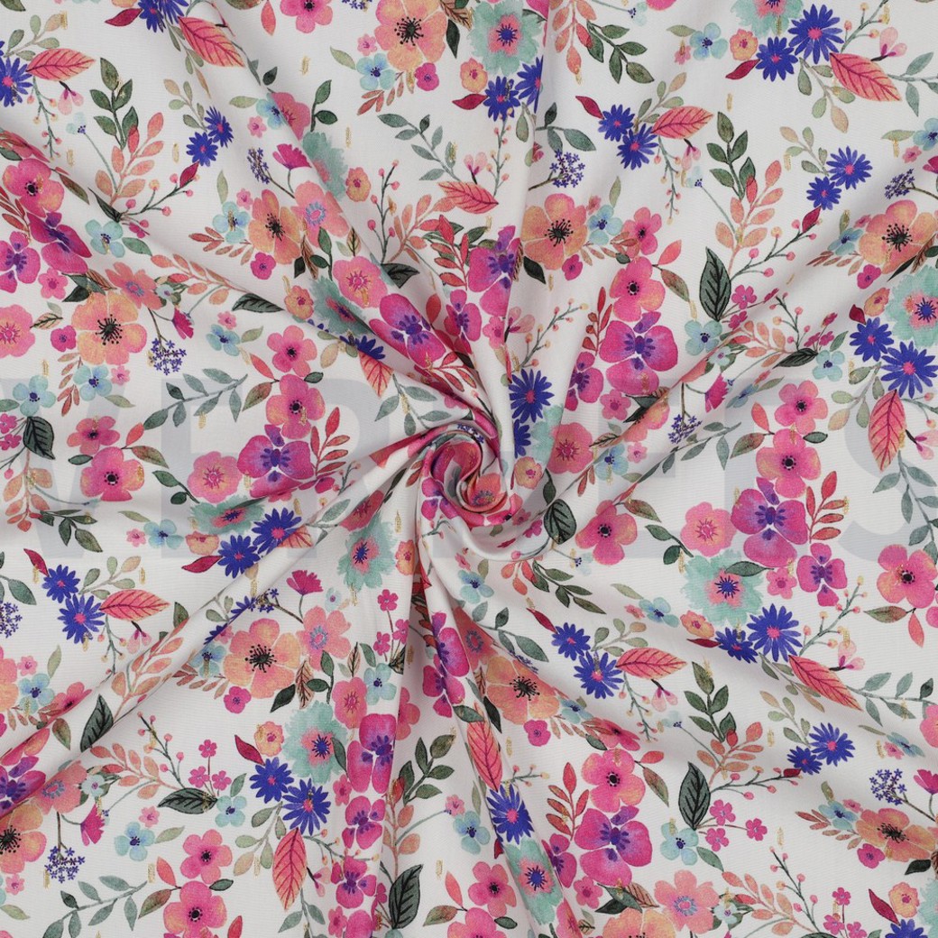 VISCOSE LUREX DIGITAL FLOWERS WHITE #3