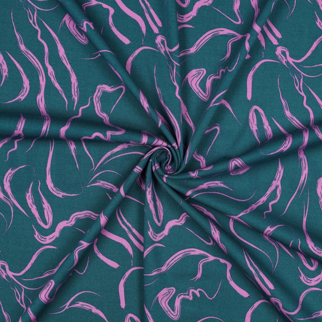 ROSELLA STRETCH ABSTRACT PETROL #3