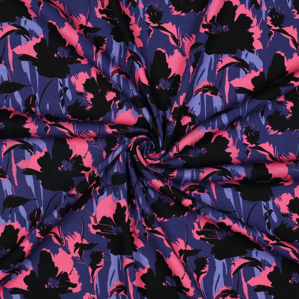 ROSELLA STRETCH FLOWERS NAVY #3