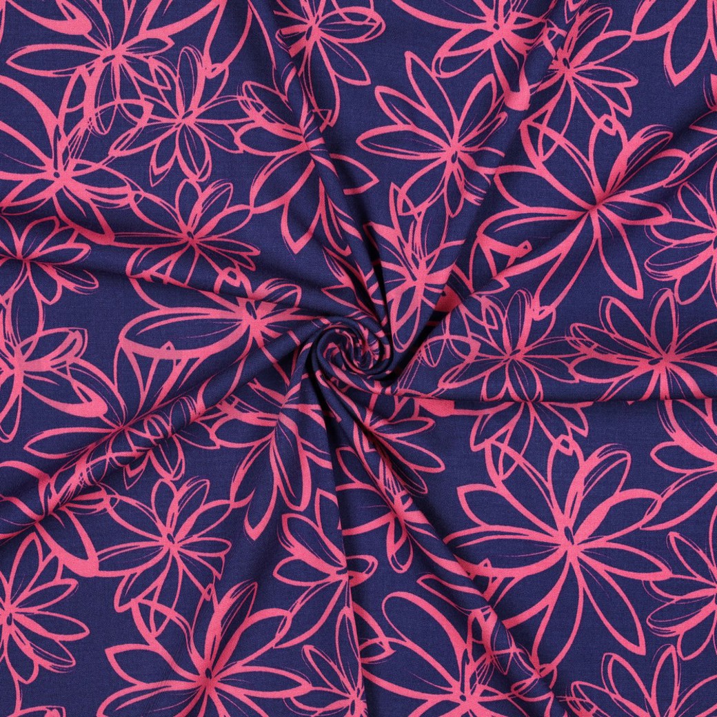 ROSELLA STRETCH FLOWERS NAVY #3