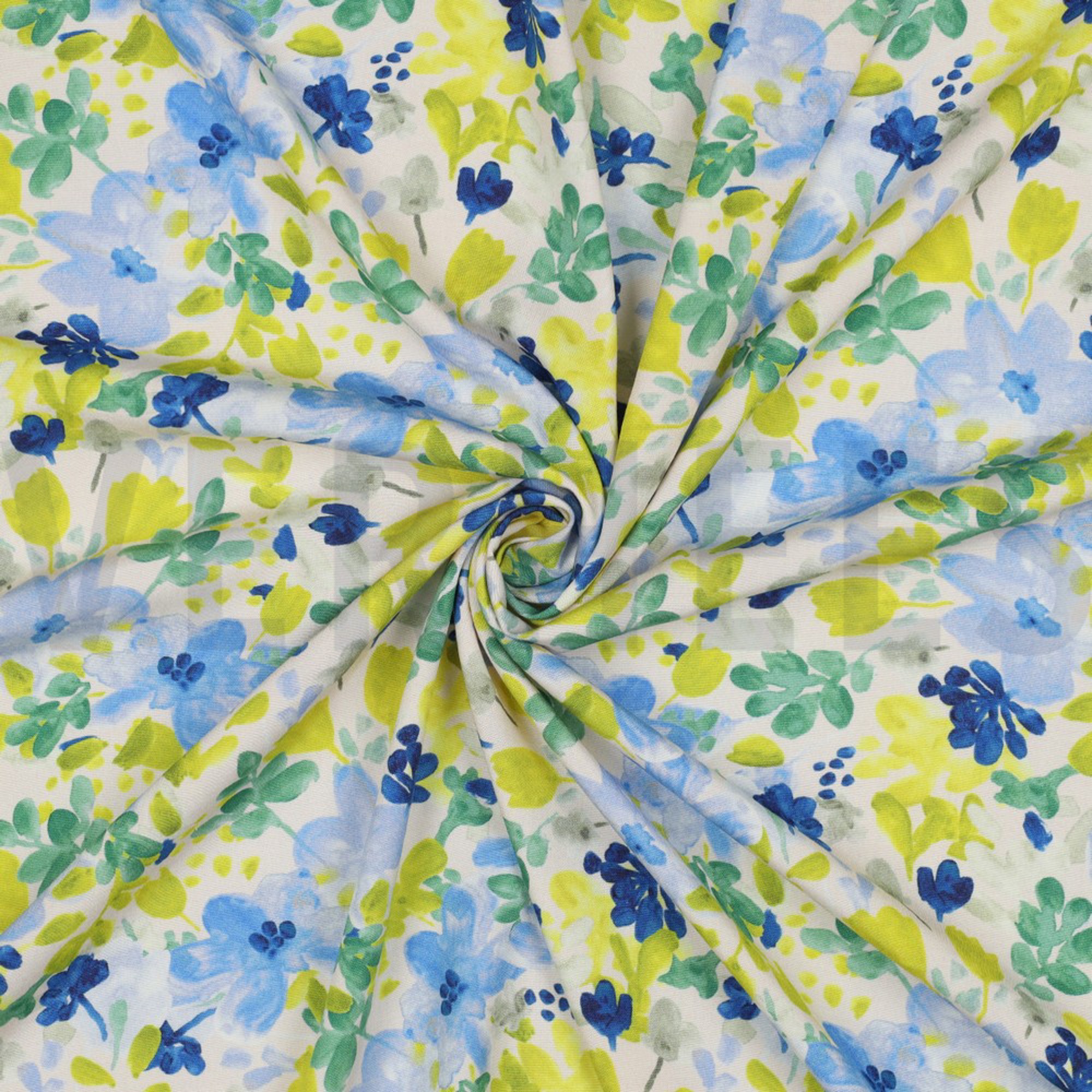 VISCOSE STRETCH DIGITAL FLOWERS OFF-WHITE (high resolution) #3