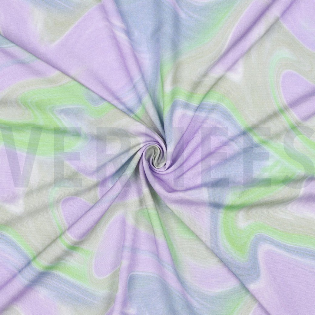 VISCOSE STRETCH DIGITAL ABSTRACT LAVENDER #3