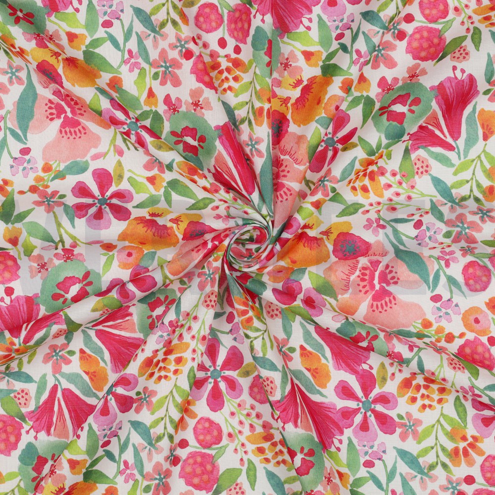 COTTON VOILE DIGITAL FLOWERS PINK (high resolution) #3
