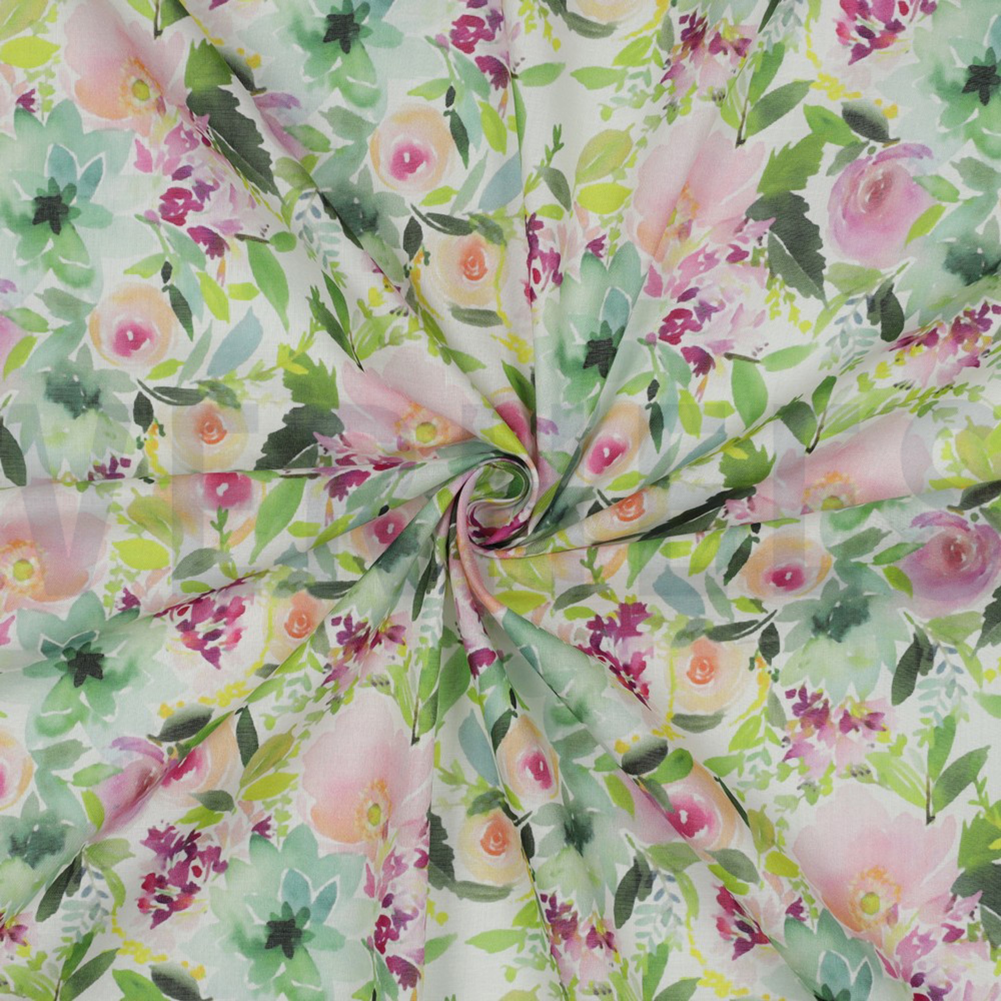 COTTON VOILE DIGITAL FLOWERS WHITE (high resolution) #3