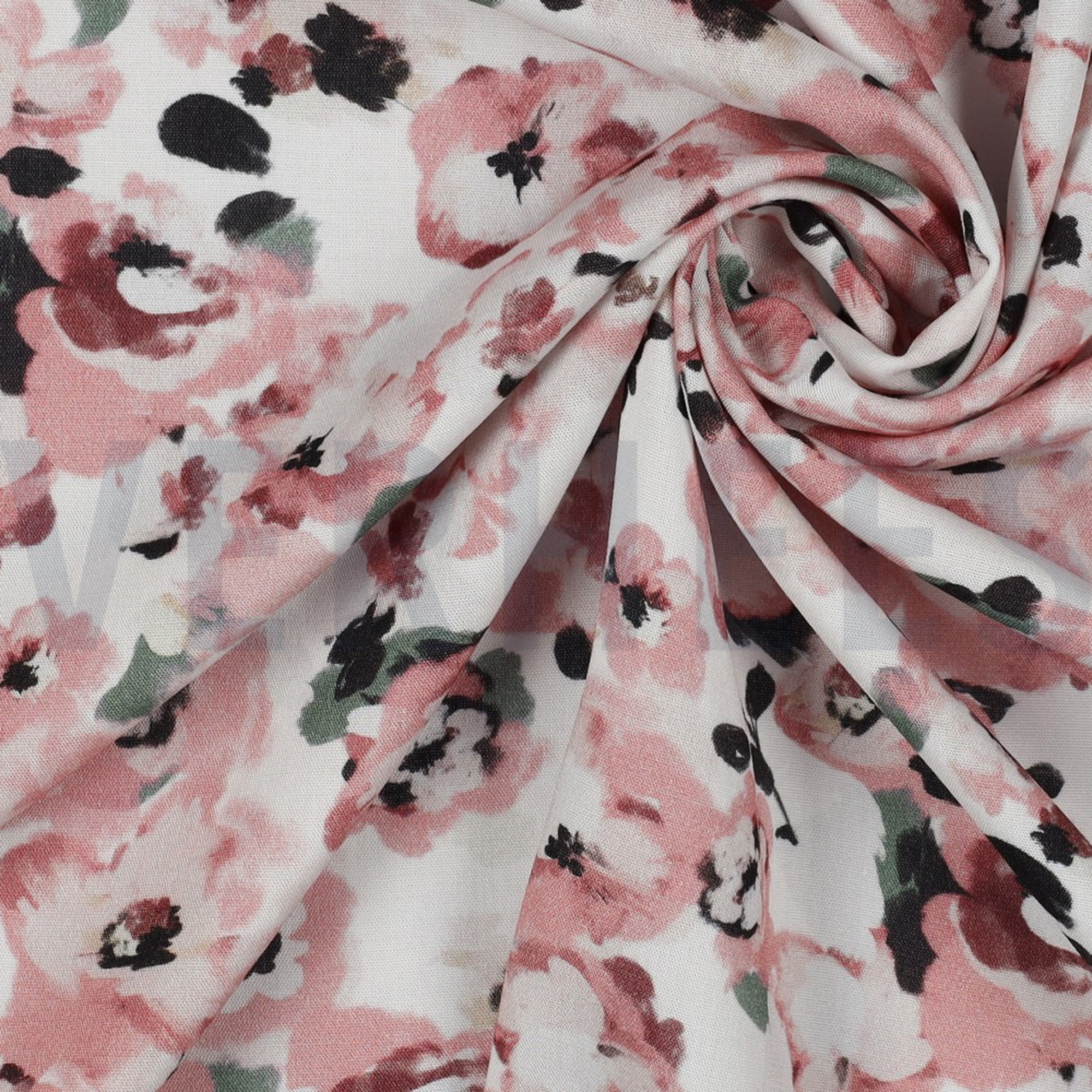 VISCOSE POPLIN STRETCH DIGITAL FLOWERS WHITE (high resolution) #3