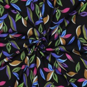 ROSELLA STRETCH DIGITAL LEAVES BLACK (thumbnail) #3