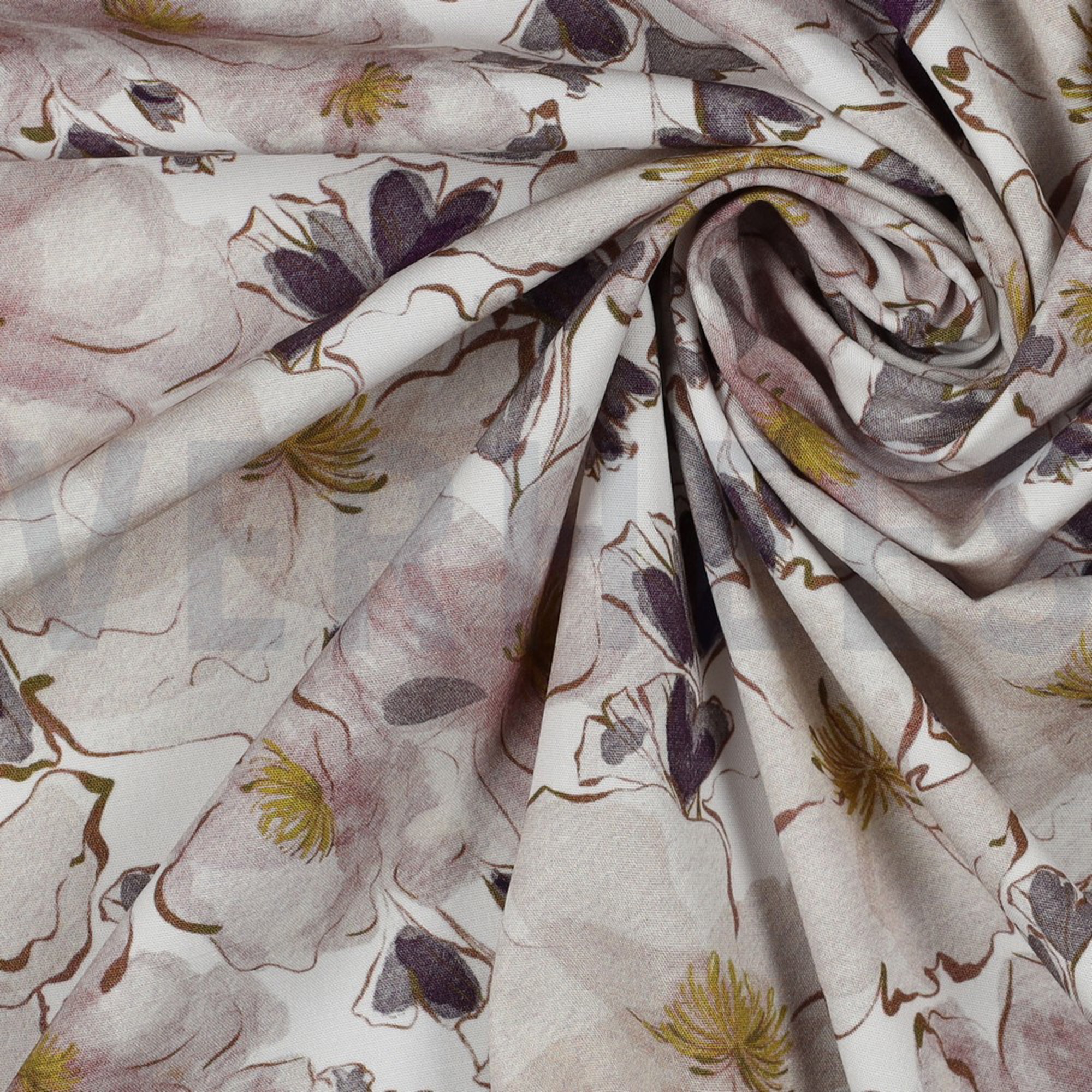 VISCOSE POPLIN STRETCH DIGITAL FLOWERS WHITE (high resolution) #3