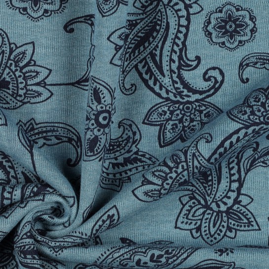 SWEAT MELANGE PAISLEY RAUCHBLAU MELIERT #7