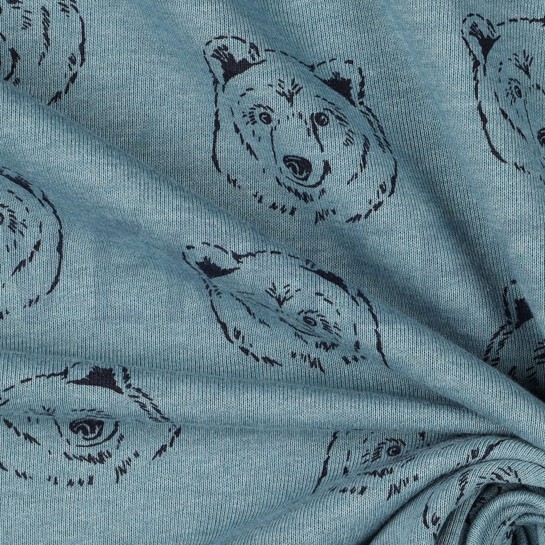 SWEAT MELANGE BÄREN RAUCHBLAU MELIERT #7