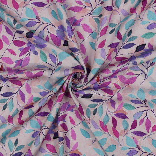 VISCOSE RADIANCE DIGITAL LEAVES LAVENDER #7