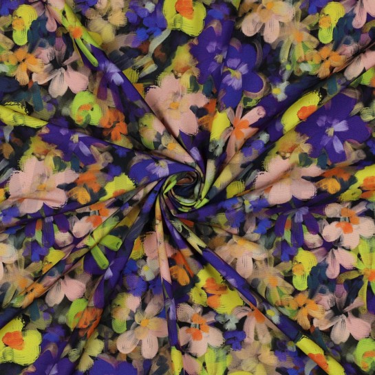 VISKOSE RADIANCE DIGITAL BLUMEN LILA/VIOLETT #7