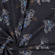 JERSEY MELANGE ROBOTS INDIGO MELANGE (thumbnail) #3