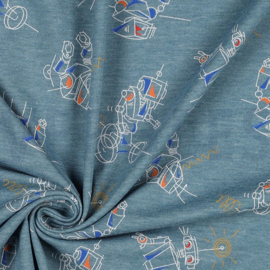 JERSEY MELANGE ROBOTS SMOKE BLUE MELANGE #3
