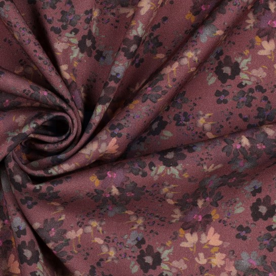 VISKOSE ROSELLA STRETCH DIGITAL BLUMEN ROSENHOLZ #7