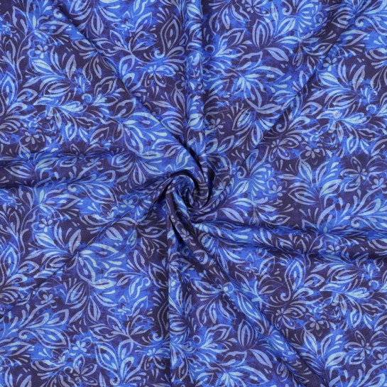 VISCOSE RADIANCE DIGITAL FLEURS BLEU MARINE #7