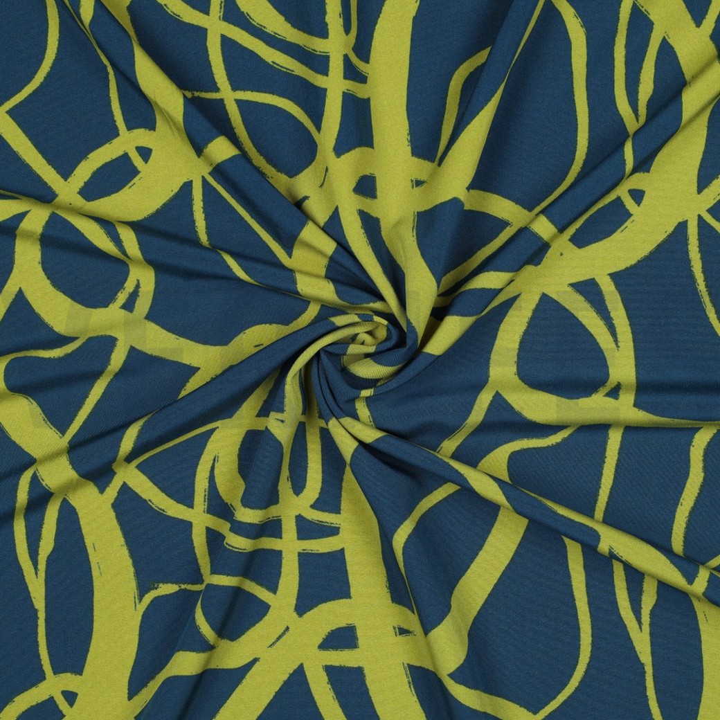 MAGNOLIA STRETCH ABSTRACT PETROL #3