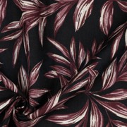 LINEN VISCOSE WASHED LEAVES BLACK (thumbnail) #3
