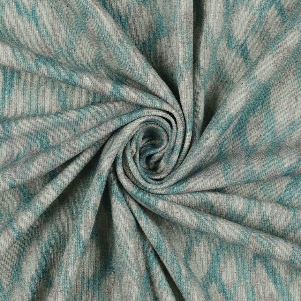 LINEN JERSEY DIGITAL ANIMAL SKIN MINT #3