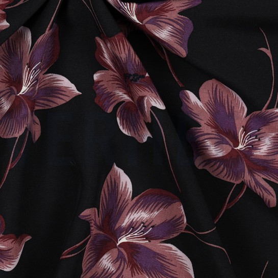VISKOSE RADIANCE BLUMEN SCHWARZ #7