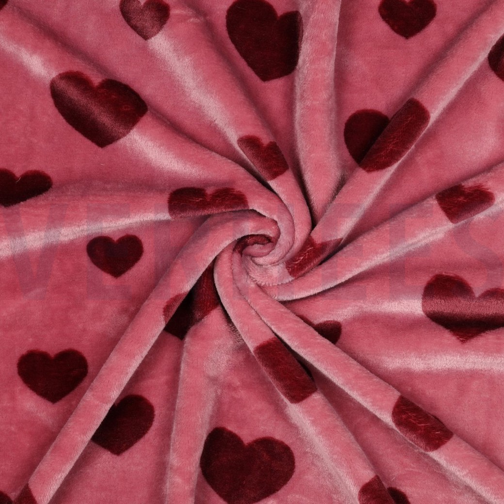 FLEECE HEARTS MAUVE #3