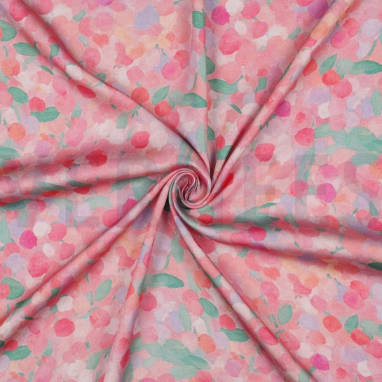 VISCOSE SATIN DIGITAL ABSTRACT PINK #7