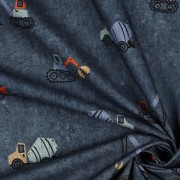 FINE POPLIN DIGITAL WORK VEHICLES BLUE (thumbnail) #3