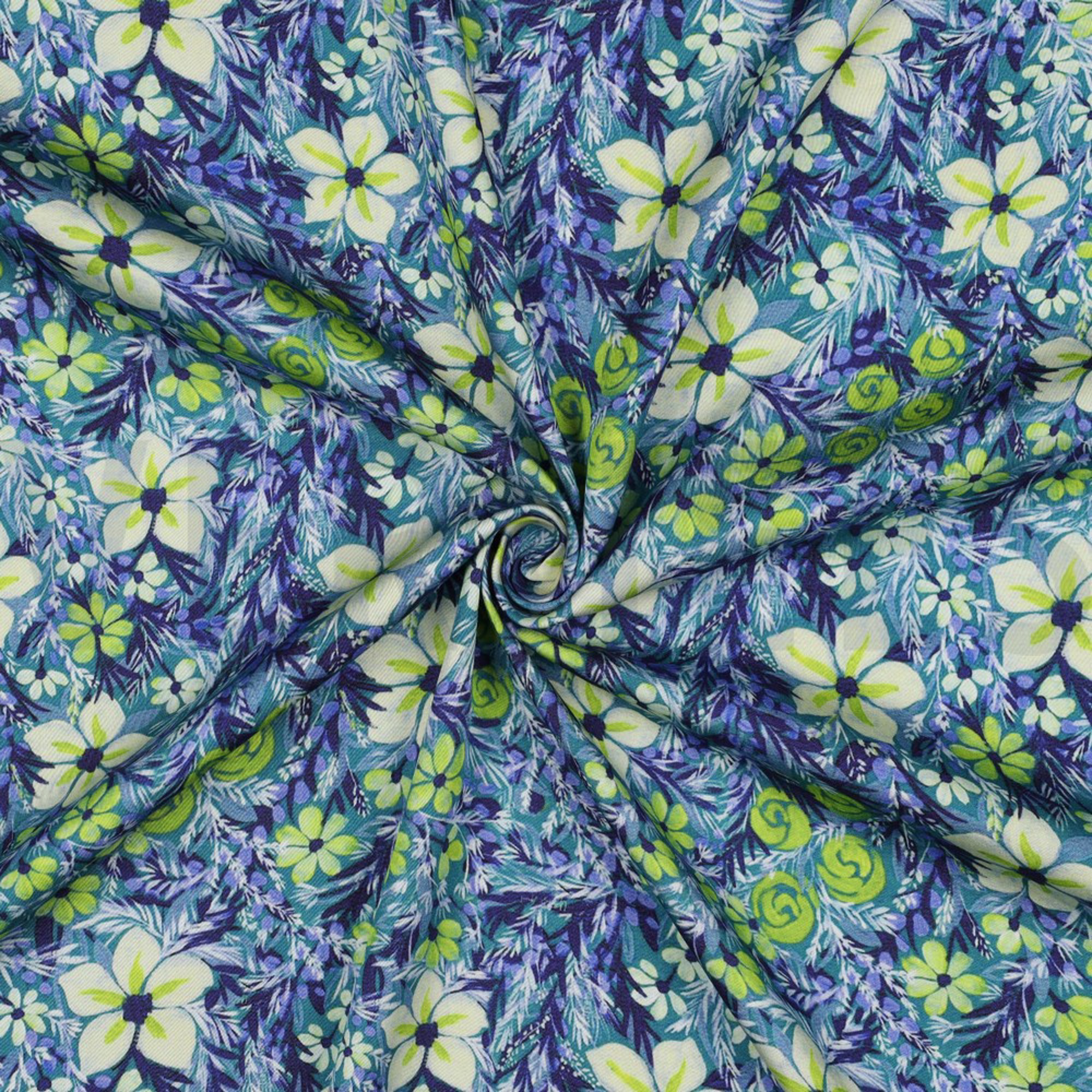 VISCOSE SATIN DIGITAL FLOWERS NAVY (high resolution) #3
