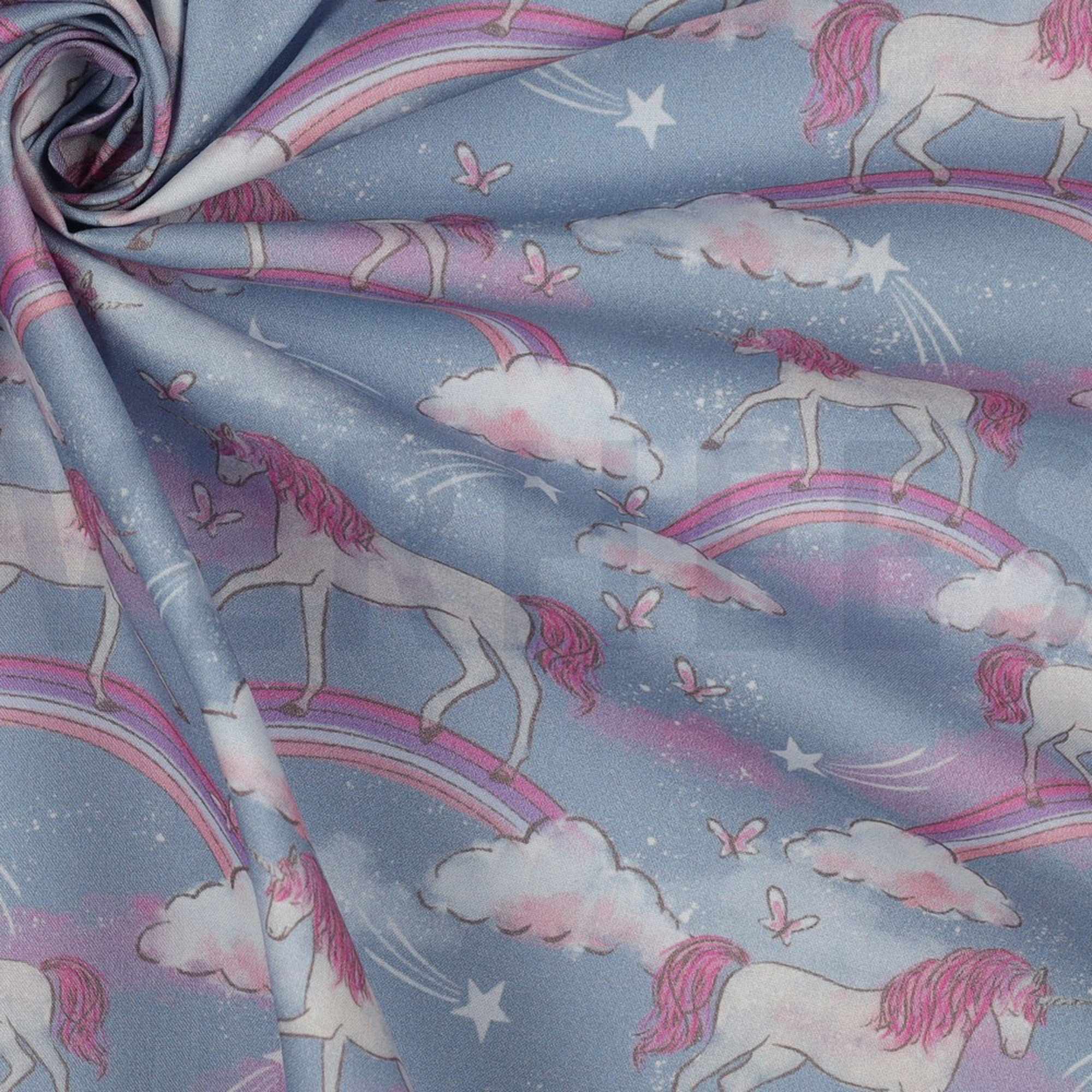 FINE POPLIN DIGITAL UNICORNS AND RAINBOWS DENIM (high resolution) #3