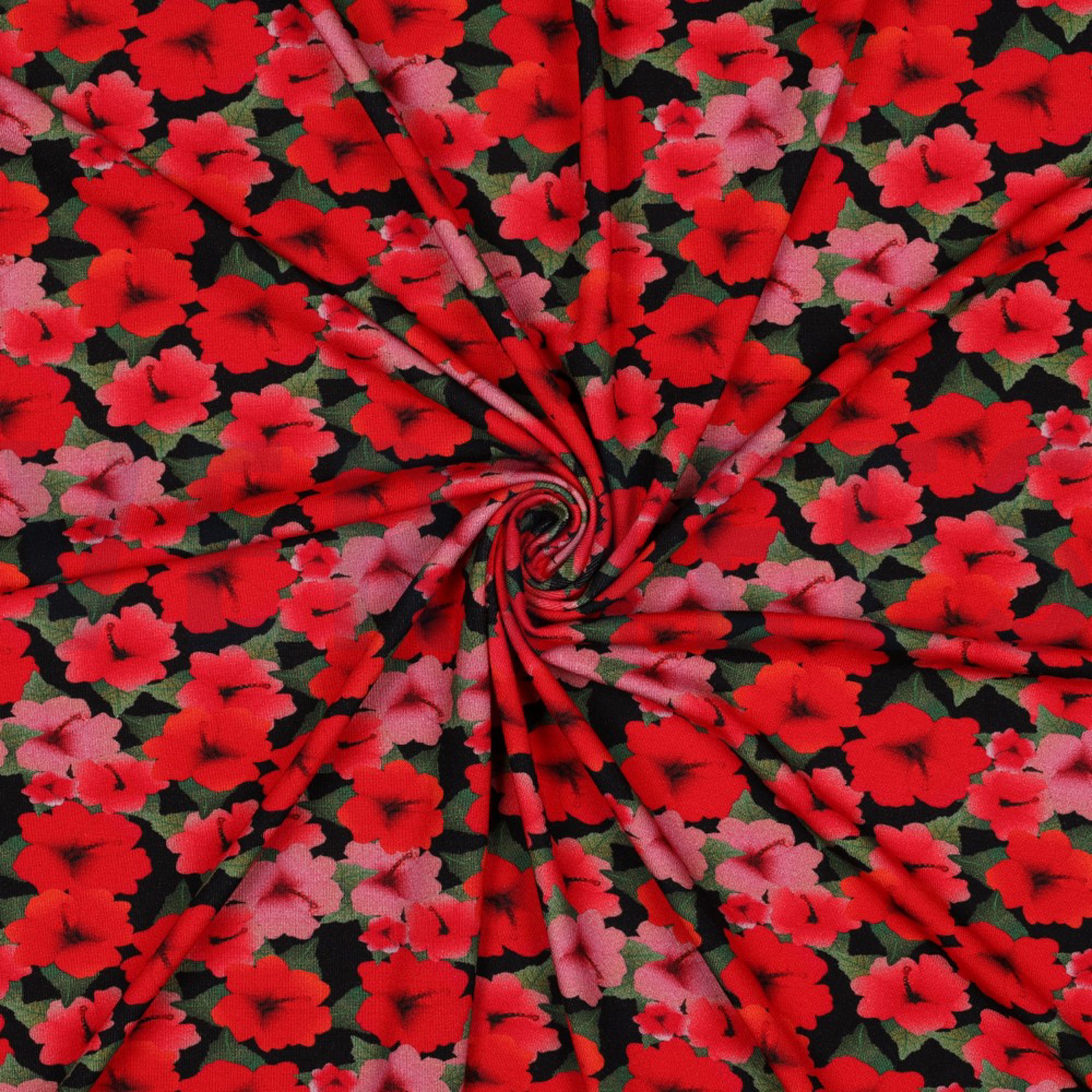 VISCOSE JERSEY DIGITAL FLOWERS RED (high resolution) #3
