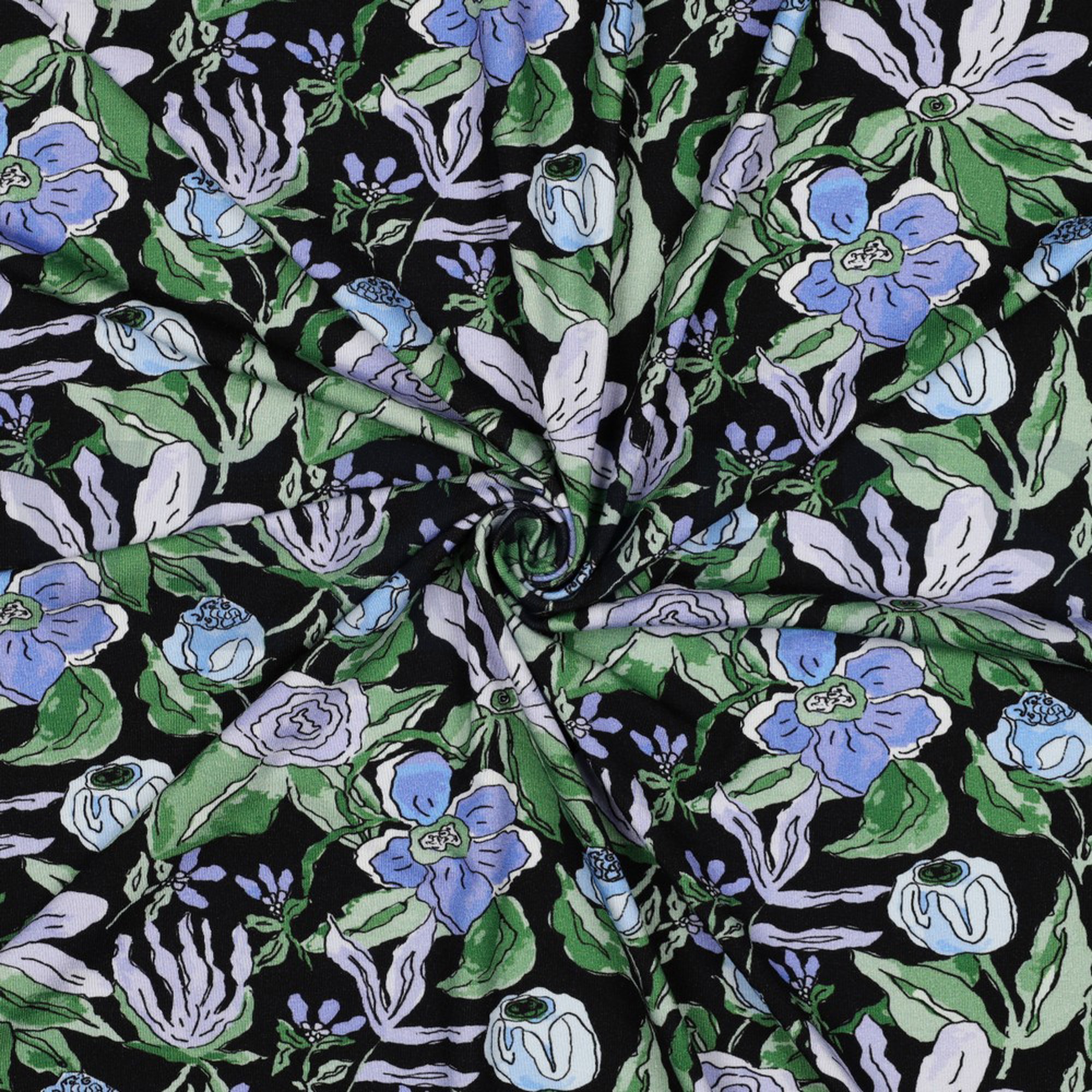 VISCOSE JERSEY DIGITAL FLOWERS BLACK (high resolution) #3