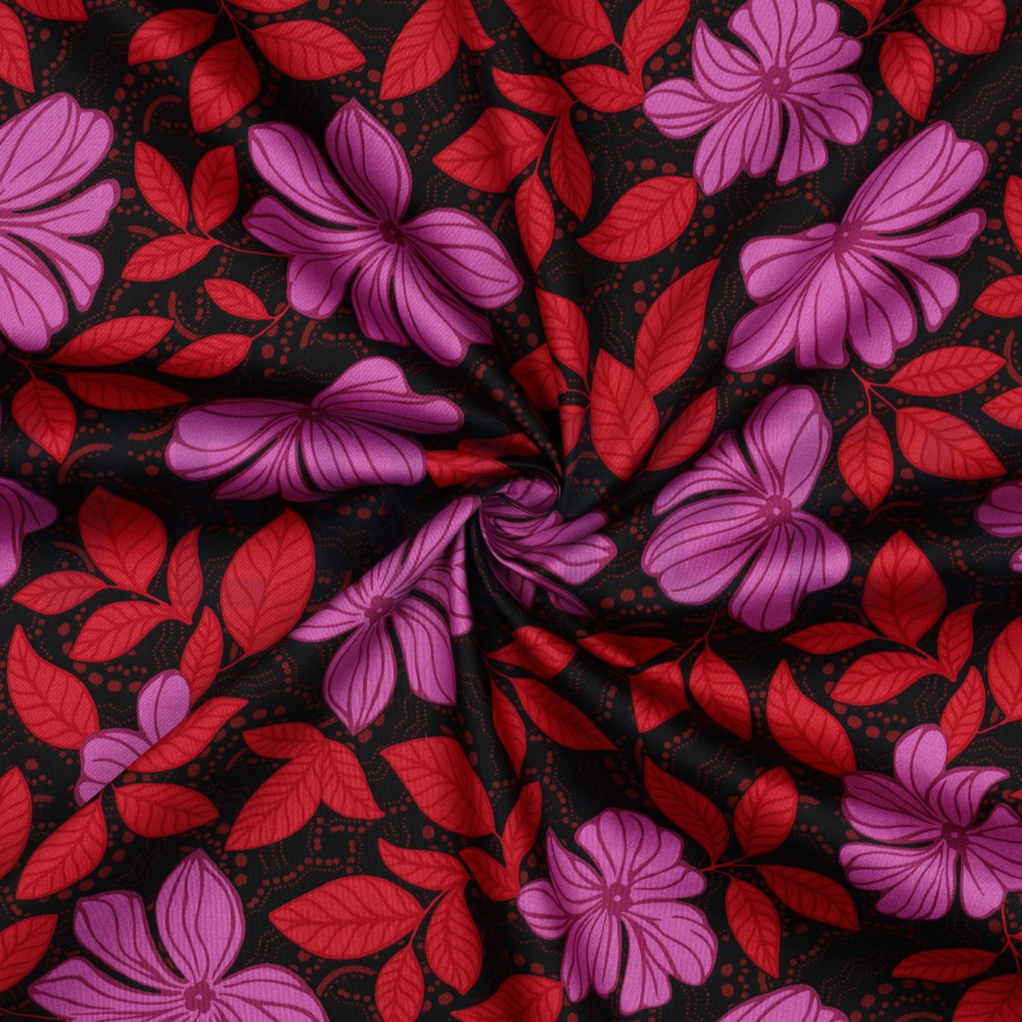 COTTON SATIN FLOWERS DARK RED (high resolution) #3