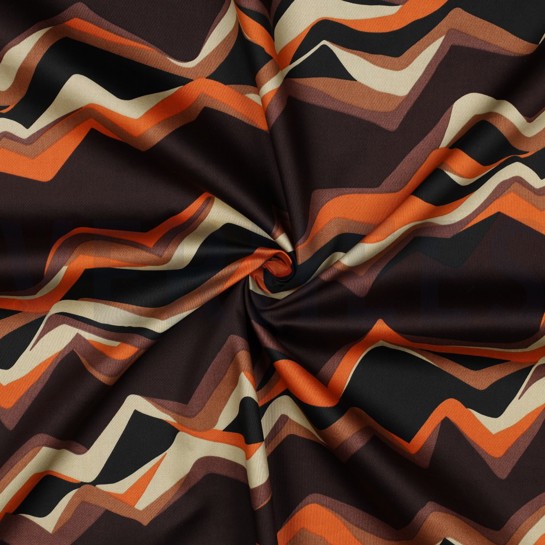 BAUMWOLLE SATIN ABSTRACT DUNKELBRAUN #7