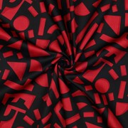 COTTON SATIN GEOMETRIC DARK RED (thumbnail) #3