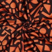 COTTON SATIN GEOMETRIC DARK BROWN (thumbnail) #3