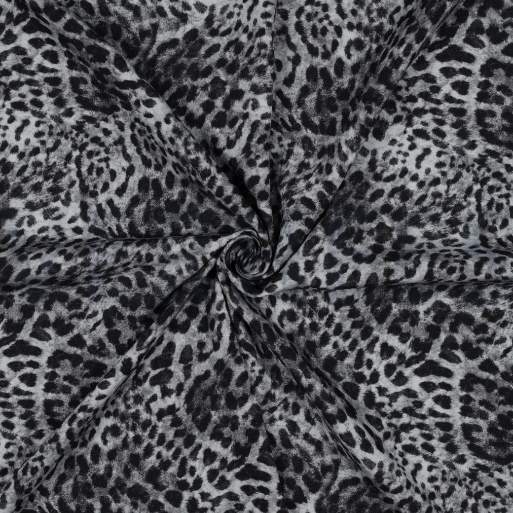 LENZING ECOVERO DIGITAL ANIMAL SKIN BLACK #3