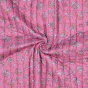 STEPPED DOUBLE GAUZE FLOWERS 2-SIDED FUCHSIA/LIGHT BLUE (thumbnail) #3
