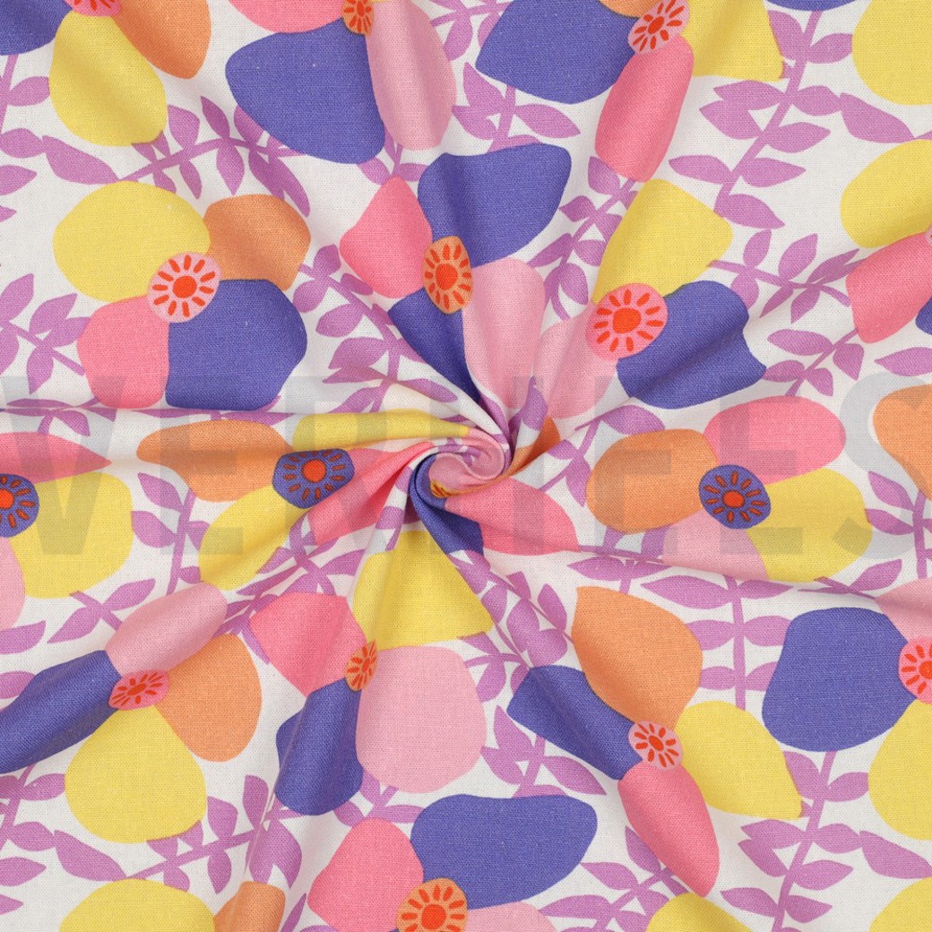 LINEN VISCOSE LEMA POPPIES NERIDA HANSEN LAVENDER #3