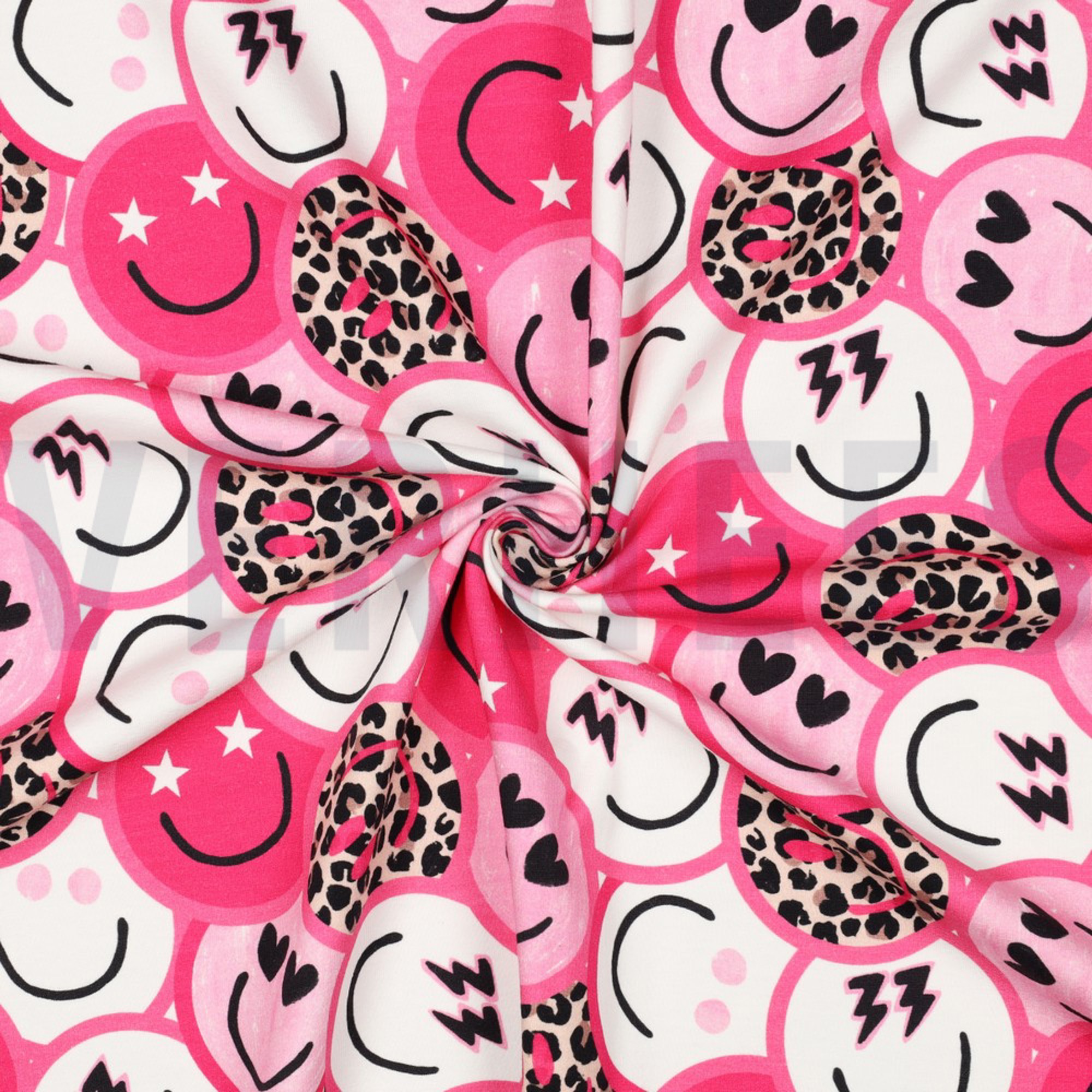 FRENCH TERRY DIGITAL HAPPY FACES PINK (high resolution) #3