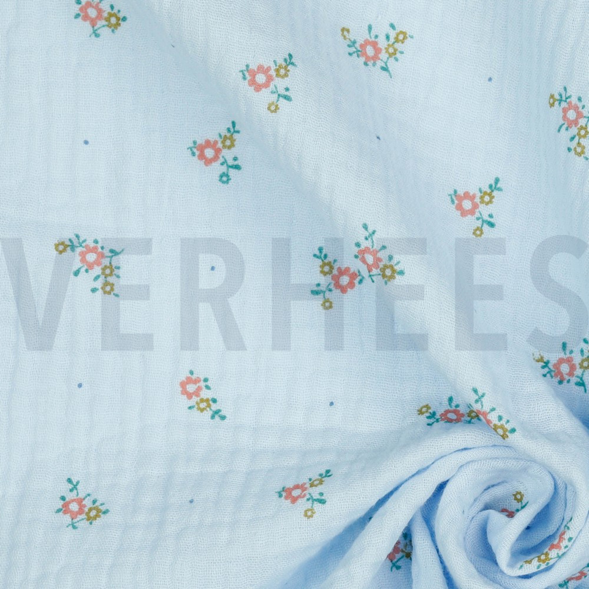 DOUBLE GAUZE FLOWERS LIGHT BLUE (high resolution) #3
