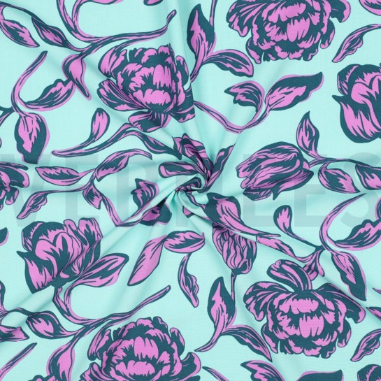 LENZING™ ECOVERO™ FLEURS MENTHE #7